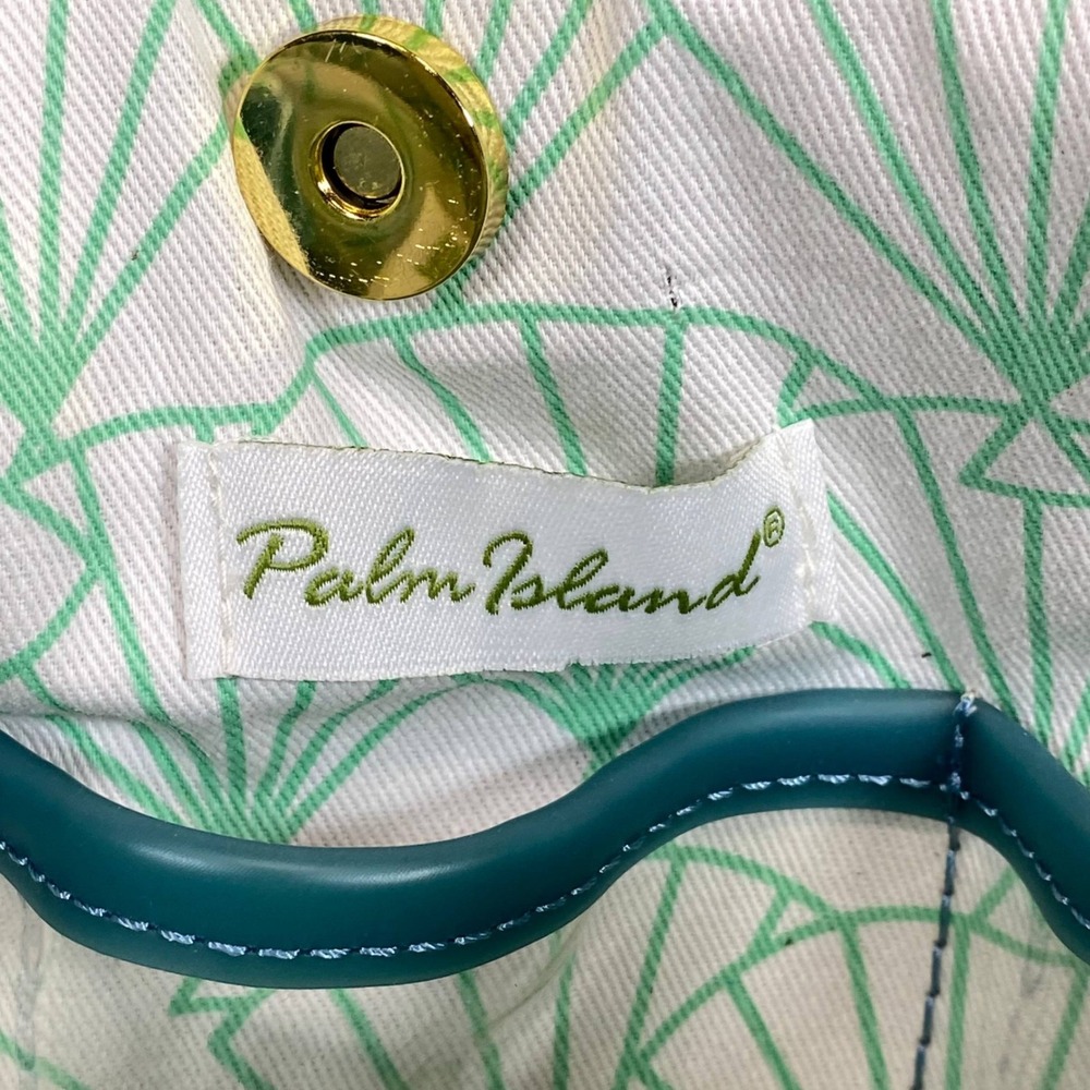 Palm Island Sea Turtle Seashell Tote Bag Pouch Set Teal Blue Beach Rope Handle - Picture 4 of 16